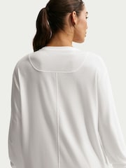 Nike White/Black One Relaxed Dri-FIT Long Sleeve Top - Image 4 of 5