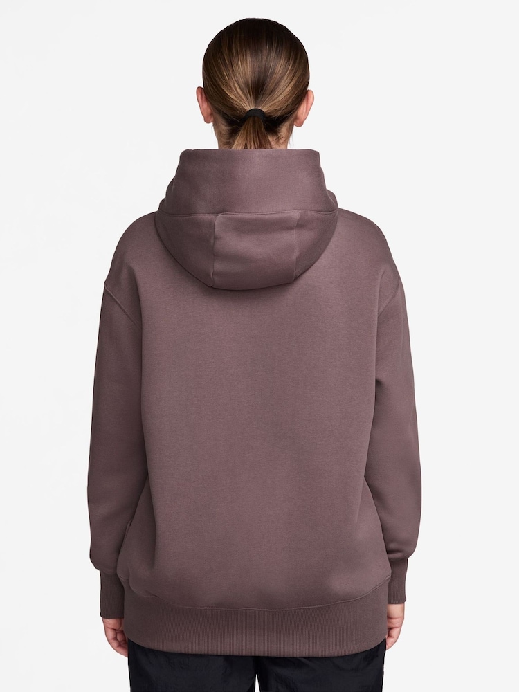 Nike Tattoo Brown Oversized Mini Sportswear Phoenix Fleece Swoosh Pullover Hoodie - Image 2 of 3 Nike Tattoo Brown Oversized Mini Sportswear Phoenix Fleece Swoosh Pullover Hoodie - Image 2 of 3
