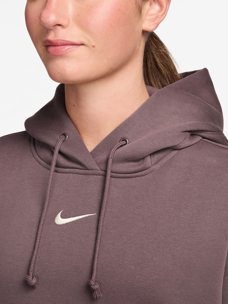 Nike Tattoo Brown Oversized Mini Sportswear Phoenix Fleece Swoosh Pullover Hoodie - Image 3 of 3 Nike Tattoo Brown Oversized Mini Sportswear Phoenix Fleece Swoosh Pullover Hoodie - Image 3 of 3