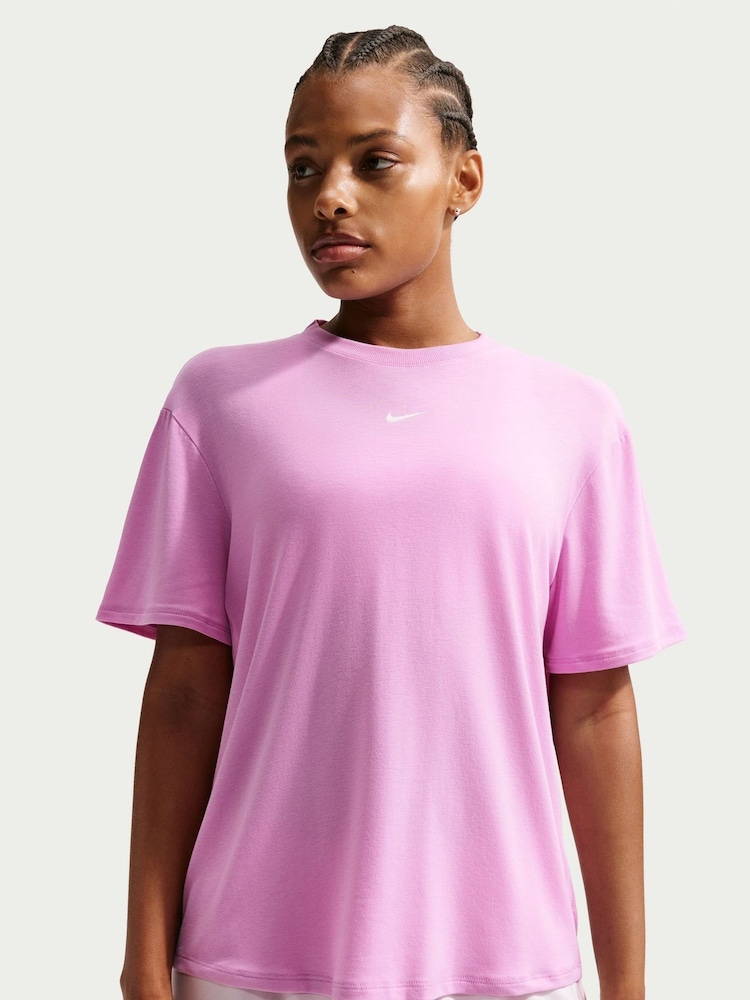 Nike Magenta Pink One Relaxed Dri-FIT Short Sleeve T-Shirt - Image 3 of 3