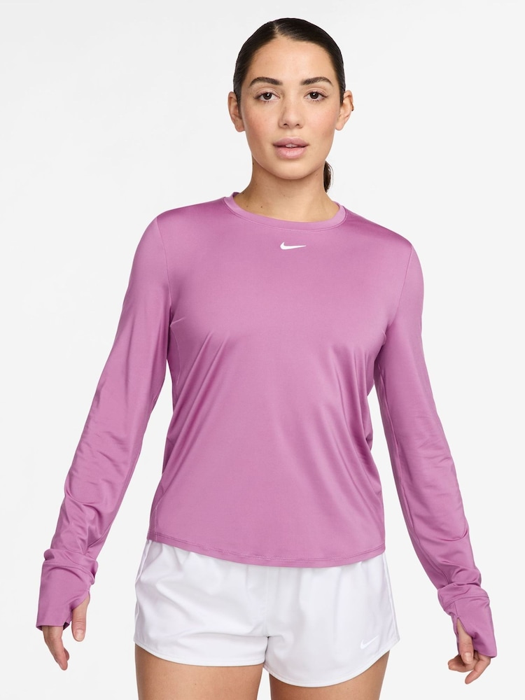Nike Magenta Pink One Classic Dri-FIT Short Sleeve T-Shirt - Image 1 of 4