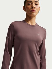 Nike Tattoo Brown Swift Dri-FIT UV Long Sleeve Crew Neck Running Top - Image 3 of 6