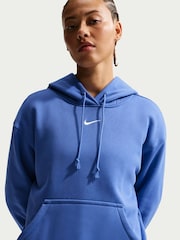 Nike Medium Blue Oversized Mini Sportswear Phoenix Fleece Swoosh Pullover Hoodie - Image 3 of 7