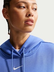 Nike Medium Blue Oversized Mini Sportswear Phoenix Fleece Swoosh Pullover Hoodie - Image 6 of 7