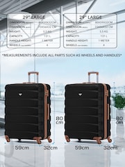 Flight Knight Large Check-In Hold Luggage Hardcase Travel Black Suitcases Set Of 2 - Image 3 of 8