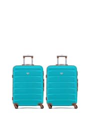 Flight Knight Medium Blue Check-In Hold Luggage Hardcase Travel Suitcases Set Of 2 - Image 1 of 8