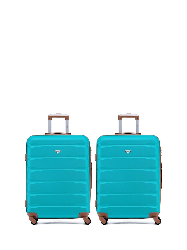 Flight Knight Medium Blue Check-In Hold Luggage Hardcase Travel Suitcases Set Of 2 - Image 1 of 8