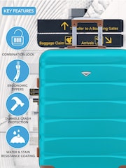 Flight Knight Medium Blue Check-In Hold Luggage Hardcase Travel Suitcases Set Of 2 - Image 6 of 8