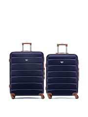 Flight Knight Medium & Large Blue Check-In Hold Luggage Hardcase Travel Suitcases Set Of 2 - Image 1 of 8
