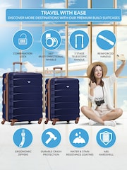 Flight Knight Medium & Large Blue Check-In Hold Luggage Hardcase Travel Suitcases Set Of 2 - Image 2 of 8