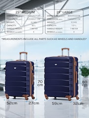 Flight Knight Medium & Large Blue Check-In Hold Luggage Hardcase Travel Suitcases Set Of 2 - Image 3 of 8