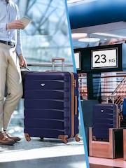 Flight Knight Medium & Large Blue Check-In Hold Luggage Hardcase Travel Suitcases Set Of 2 - Image 8 of 8