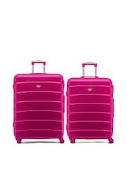 Flight Knight Medium & Large Pink Check-In Hold Luggage Hardcase Travel Suitcases Set Of 2 - Image 1 of 8