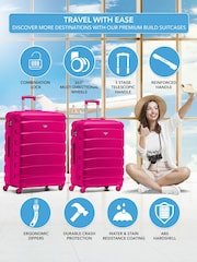 Flight Knight Medium & Large Pink Check-In Hold Luggage Hardcase Travel Suitcases Set Of 2 - Image 2 of 8