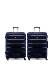 Flight Knight Large Blue Check-In Hold Luggage Hardcase Travel Suitcases Set Of 2 - Image 1 of 8