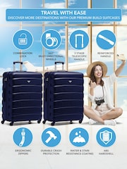 Flight Knight Large Blue Check-In Hold Luggage Hardcase Travel Suitcases Set Of 2 - Image 2 of 8