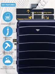 Flight Knight Large Blue Check-In Hold Luggage Hardcase Travel Suitcases Set Of 2 - Image 6 of 8