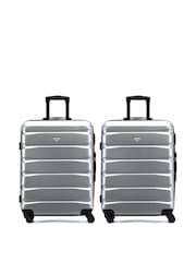 Flight Knight Medium Metallic Check-In Hold Luggage Hardcase Travel Suitcases Set Of 2 - Image 1 of 8