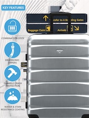 Flight Knight Medium Metallic Check-In Hold Luggage Hardcase Travel Suitcases Set Of 2 - Image 6 of 8