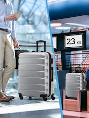 Flight Knight Medium Metallic Check-In Hold Luggage Hardcase Travel Suitcases Set Of 2 - Image 8 of 8
