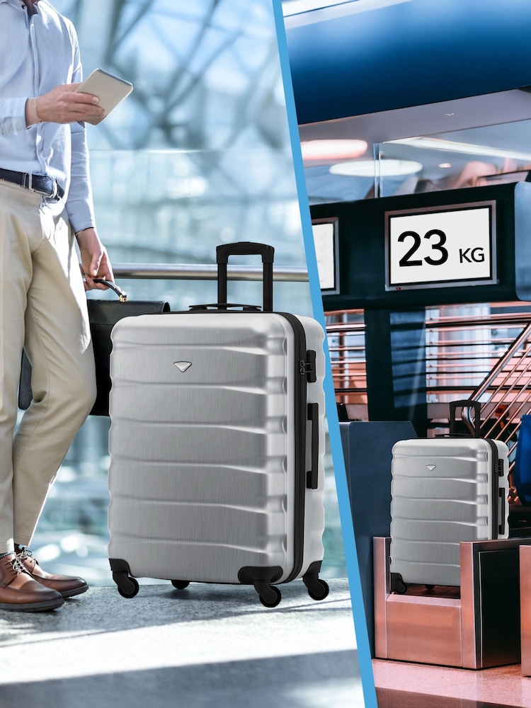 Flight Knight Medium Metallic Check-In Hold Luggage Hardcase Travel Suitcases Set Of 2 - Image 8 of 8