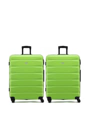 Flight Knight Large Green Check-In Hold Luggage Hardcase Travel Suitcases Set Of 2 - Image 1 of 8