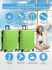 Flight Knight Large Green Check-In Hold Luggage Hardcase Travel Suitcases Set Of 2 - Image 2 of 8