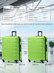 Flight Knight Large Green Check-In Hold Luggage Hardcase Travel Suitcases Set Of 2 - Image 3 of 8
