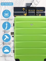 Flight Knight Large Green Check-In Hold Luggage Hardcase Travel Suitcases Set Of 2 - Image 6 of 8