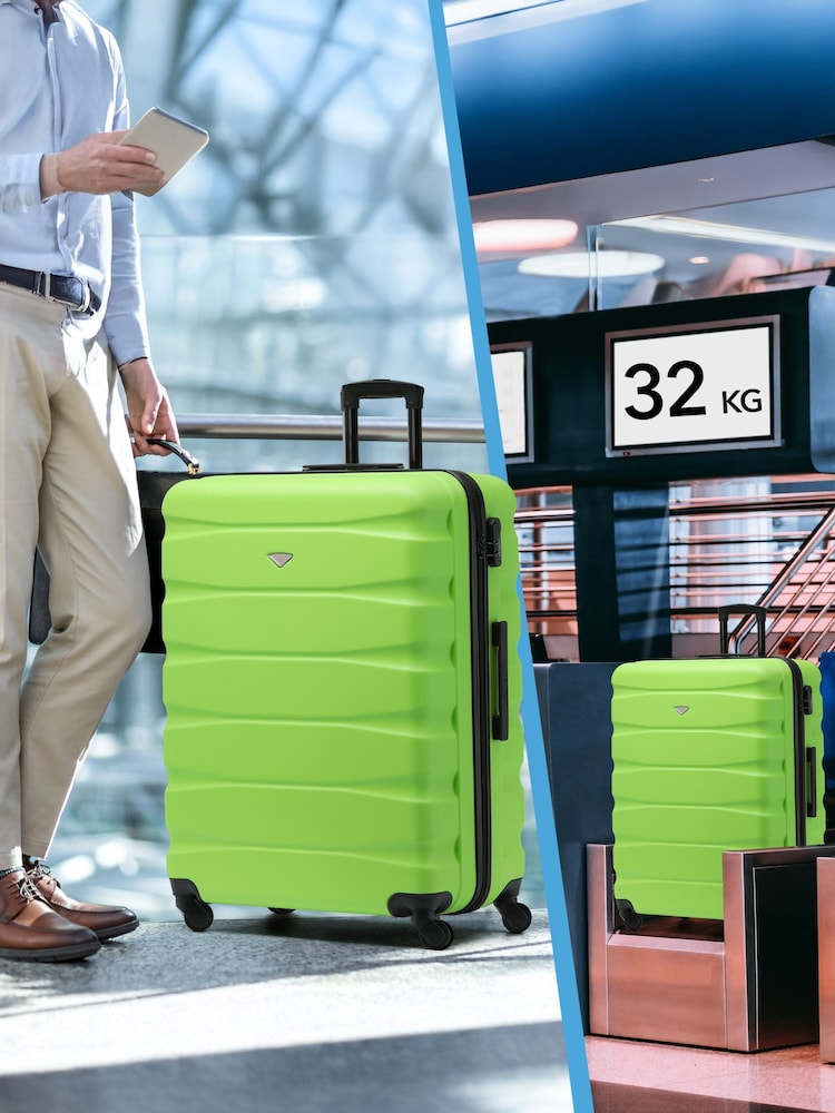 Flight Knight Large Green Check-In Hold Luggage Hardcase Travel Suitcases Set Of 2 - Image 8 of 8 Flight Knight Large Green Check-In Hold Luggage Hardcase Travel Suitcases Set Of 2 - Image 8 of 8