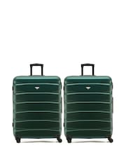 Flight Knight Large Green Check-In Hold Luggage Hardcase Travel Suitcases Set Of 2 - Image 1 of 8