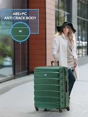 Flight Knight Large Green Check-In Hold Luggage Hardcase Travel Suitcases Set Of 2 - Image 5 of 8