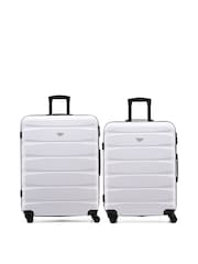 Flight Knight Medium and Large Check-In Hold Luggage Hardcase Travel White Suitcases Set Of 2 - Image 1 of 8