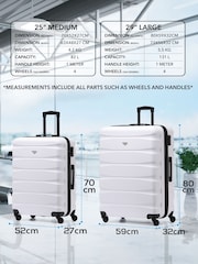Flight Knight Medium and Large Check-In Hold Luggage Hardcase Travel White Suitcases Set Of 2 - Image 3 of 8
