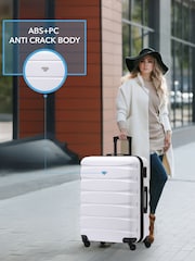 Flight Knight Medium and Large Check-In Hold Luggage Hardcase Travel White Suitcases Set Of 2 - Image 5 of 8
