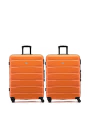 Flight Knight Large Orange Check-In Hold Luggage Hardcase Travel Suitcases Set Of 2 - Imagen 1 de 8