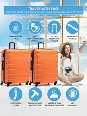 Flight Knight Large Orange Check-In Hold Luggage Hardcase Travel Suitcases Set Of 2 - Imagen 2 de 8