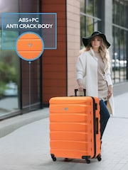 Flight Knight Large Orange Check-In Hold Luggage Hardcase Travel Suitcases Set Of 2 - Imagen 5 de 8