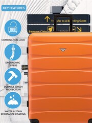 Flight Knight Large Orange Check-In Hold Luggage Hardcase Travel Suitcases Set Of 2 - Imagen 6 de 8