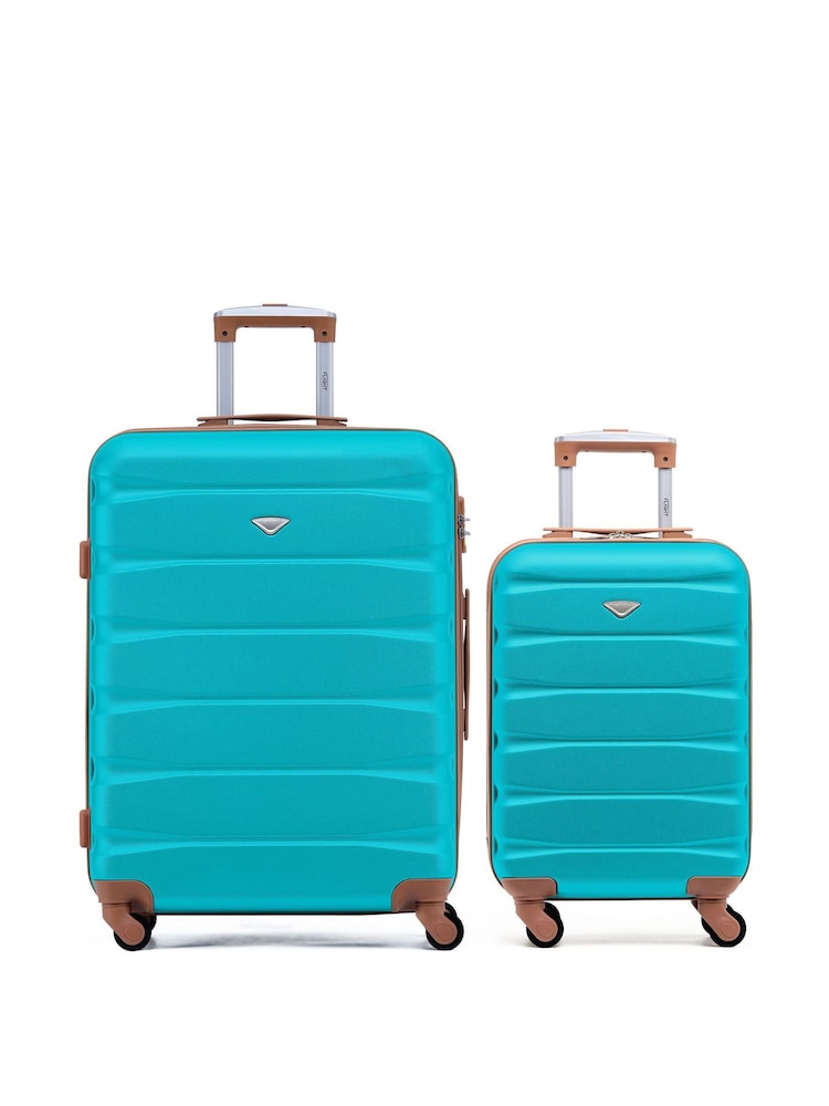 Flight Knight Medium Blue Check-In and Small Carry-On Hardcase Travel Suitcases Set Of 2 - Image 1 of 8