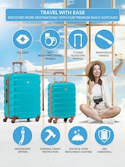 Flight Knight Medium Blue Check-In and Small Carry-On Hardcase Travel Suitcases Set Of 2 - Image 2 of 8