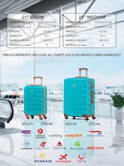 Flight Knight Medium Blue Check-In and Small Carry-On Hardcase Travel Suitcases Set Of 2 - Image 3 of 8