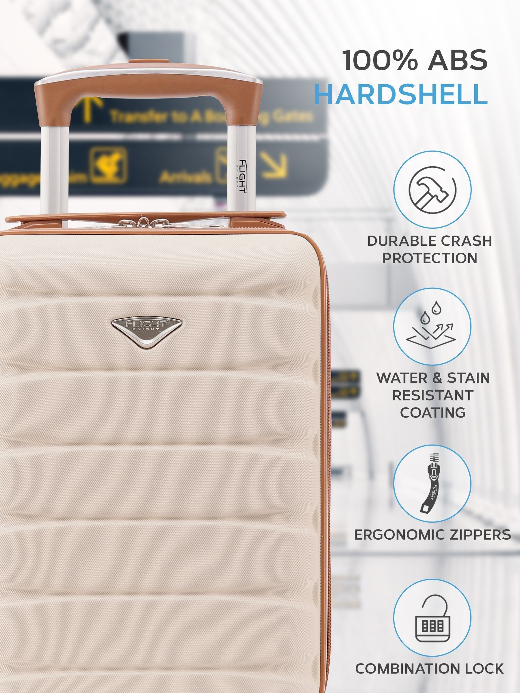 Buy Flight Knight Cream Ryanair Underseat 2 Wheel ABS Hard Case