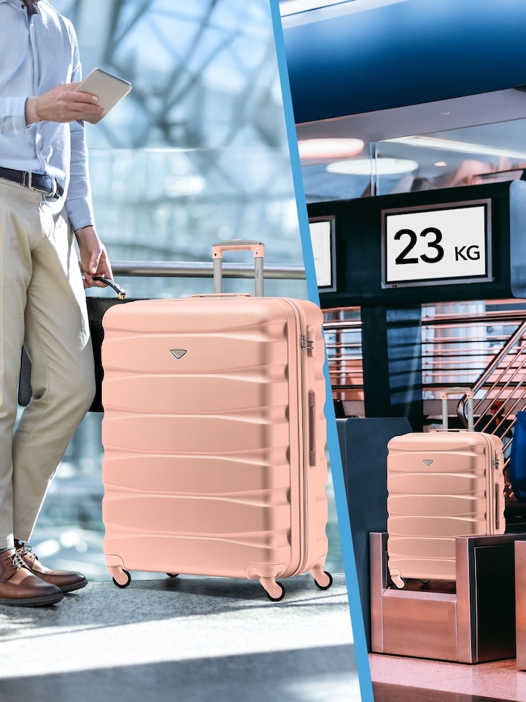 Flight Knight Medium and Large Pink Check-In Hold Luggage Hardcase Travel Suitcases Set Of 2 - Image 8 of 8
