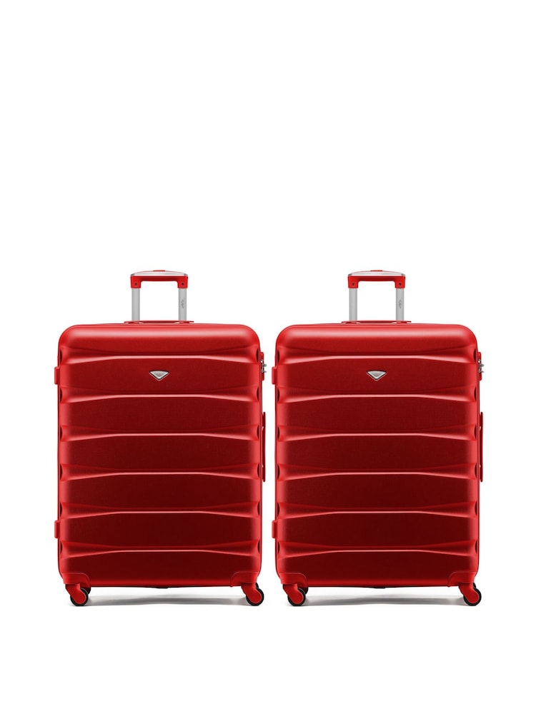 Flight Knight Large Red Check-In Hold Luggage Hardcase Travel Suitcases Set Of 2 - Image 1 of 8