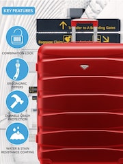 Flight Knight Large Red Check-In Hold Luggage Hardcase Travel Suitcases Set Of 2 - Image 6 of 8
