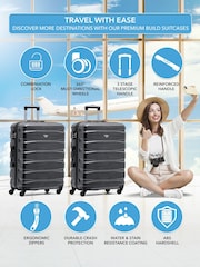 Flight Knight Medium Grey Check-In Hold Luggage Hardcase Travel Suitcases Set Of 2 - Image 2 of 8