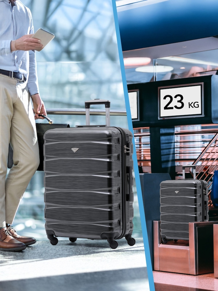 Flight Knight Medium Grey Check-In Hold Luggage Hardcase Travel Suitcases Set Of 2 - Image 8 of 8