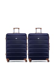 Flight Knight Large Blue Check-In Hold Luggage Hardcase Travel Suitcases Set Of 2 - Image 1 of 8