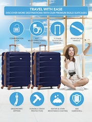 Flight Knight Large Blue Check-In Hold Luggage Hardcase Travel Suitcases Set Of 2 - Image 2 of 8